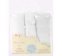 New Baby Bedding Cot/Cot Bed Starter Set Bundle - Sheet, Blankets - White