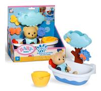 BABY born Splish Splash Tub with Teddy, Interactive Bath Time Toy with Swimming Teddy, features a Turning Wheel and Tree Shower, Wind Up Toddler Bath Toy, Sensory Development, 838105 Zapf Creation