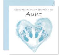 New Baby Boy Card for Aunt - Twins Congrats Becoming - Well Done Congratulations Card for New Aunt, 145mm Welcome To The World Greeting Cards