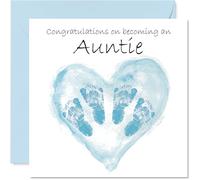 New Baby Boy Card for Auntie - Twins Congrats Becoming - Well Done Congratulations Card for New Auntie, 145mm Welcome To The World Greeting Cards