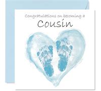 New Baby Boy Card for Cousin - Congrats Becoming - Well Done Congratulations Card for New Cousin, 145mm Welcome To The World Greeting Cards