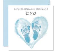 New Baby Boy Card for Dad - Congrats Becoming - Well Done Congratulations Card for New Dad, 145mm Welcome To The World Greeting Cards