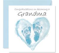 New Baby Boy Card for Grandma - Congrats Becoming - Well Done Congratulations Card for New Grandma, 145mm Welcome To The World Greeting Cards