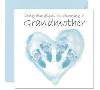 New Baby Boy Card for Grandmother - Twins Congrats Becoming - Well Done Congratulations Card for New Grandmother, 145mm Welcome To The World Greeting Cards