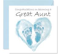 New Baby Boy Card for Great Aunt - Congrats Becoming - Well Done Congratulations Card for New Great Aunt, 145mm Welcome To The World Greeting Cards