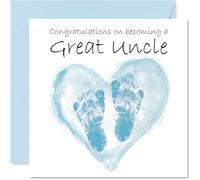 New Baby Boy Card for Great Uncle - Congrats Becoming - Well Done Congratulations Card for New Great Uncle, 145mm Welcome To The World Greeting Cards