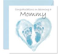 New Baby Boy Card for Mommy - Congrats Becoming - Well Done Congratulations Card for New Mommy, 145mm Welcome To The World Greeting Cards