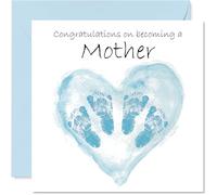 New Baby Boy Card for Mother - Twins Congrats Becoming - Well Done Congratulations Card for New Mother, 145mm Welcome To The World Greeting Cards