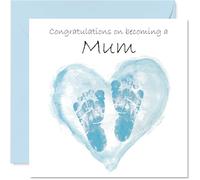 New Baby Boy Card for Mum - Congrats Becoming - Well Done Congratulations Card for New Mum, 145mm Welcome To The World Greeting Cards