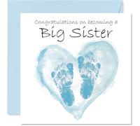 New Baby Boy Card for Sister - Congrats Becoming - Well Done Congratulations Card for New Sister, 145mm Welcome To The World Greeting Cards