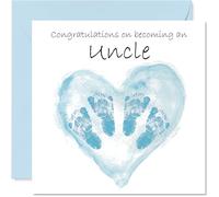 New Baby Boy Card for Uncle - Twins Congrats Becoming - Well Done Congratulations Card for New Uncle, 145mm Welcome To The World Greeting Cards