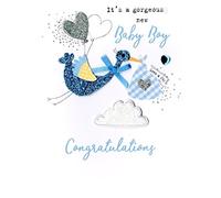 New Baby Boy Irresistible Greeting Card Embellished Cards