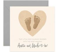 New Baby Card - 'Already Blessed With the Most Amazing Uncle and Auntie' - Sweet Pregnancy Announcement Message - Keepsake Memory Cards - Blank Inside with Envelope