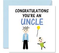 New Baby Card - Congratulations You're an Uncle Newborn Baby Cards, Well Done Congrats New Cards, Welcome To The World Home Gifts, 145mm Greeting Cards for Uncles