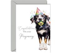 New Baby Card for Future Parents - Party Dog - Pregnancy Baby On The Way Cards, Expecting A Baby, Congrats New Mum Cards, A5 Baby Greeting Cards for Future Mum Dad