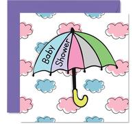New Baby Card - Super Cute Baby Shower - Congratulations Newborn, Well Done Congrats, Welcome To The World Home Gifts, 145mm Greeting Cards for Parents