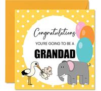 New Baby Card Unisex - Baby Announcement Grandad - Congratulations Cards Newborn, Well Done Congrats New Cards, Welcome To The World Home Gifts, 145mm Greeting Cards for Grandad