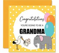 New Baby Card Unisex - Baby Announcement Grandma - Congratulations Cards Newborn, Well Done Congrats New Cards, Welcome To The World Home Gifts, 145mm Greeting Cards for Grandma