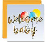 New Baby Card Unisex - Little Congratulations Baby Cards Newborn, Well Done Congrats New Cards, Welcome To The World Home Gifts, 145mm Greeting Cards for Parents