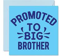 New Baby Card Unisex - Promoted To Big Brother - Congratulations Baby Cards Newborn, Well Done Congrats New Cards, Welcome To The World Home Gifts, 145mm Greeting Cards for Him