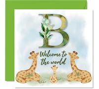 New Baby Card Unisex - Welcome to the world B - Congratulations Baby Cards Newborn, Well Done Congrats New Cards, Welcome To The World Home Gifts, 145mm Greeting Cards for Parents