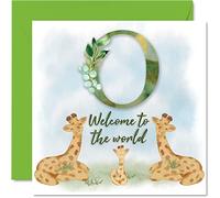 New Baby Card Unisex - Welcome to the world O - Congratulations Baby Cards Newborn, Well Done Congrats New Cards, Welcome To The World Home Gifts, 145mm Greeting Cards for Parents
