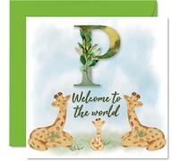 New Baby Card Unisex - Welcome to the world P - Congratulations Baby Cards Newborn, Well Done Congrats New Cards, Welcome To The World Home Gifts, 145mm Greeting Cards for Parents