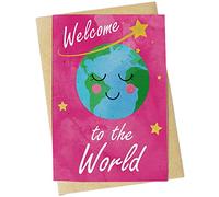 New baby Card - Welcome To The World Seed Card - Plantable Lavender Card Handmade New Baby Boy Girl A6 With Envelope (Girl)