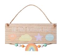 New Baby Data Hanging MDF Plaque - Most Beautiful Baby