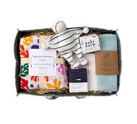New Baby Gift Hamper - Baby Gift Set with Organic Cotton Nappy Caddy & Baby Essentials, Baby Shower Gift, New Mum Gift | Beau & Bloom (Spring Green)