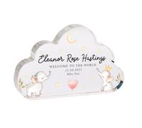 New Baby Gift Personalised Baby Shower For New Parents Welcome to the World Keepsake Baby Girl Name Date Weight Cute Elephant Balloons