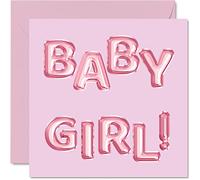 New Baby Girl Card - Congratulations It's a Beautiful Baby Girl Cards Newborn, Well Done Congrats New Cards, Welcome To The World Home Gifts, 145mm Greeting Cards for Parents