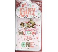 New Baby Girl Card ~ Congratulations On The Birth Of Your Precious Daughter ~ Lovely Quality New Baby Card.