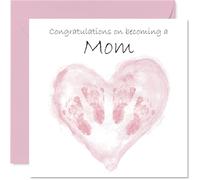 New Baby Girl Card for Mom - Twins Congrats Becoming - Well Done Congratulations Card for New Mom, 145mm Welcome To The World Greeting Cards