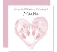 New Baby Girl Card for Mum - Twins Congrats Becoming - Well Done Congratulations Card for New Mum, 145mm Welcome To The World Greeting Cards