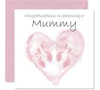 New Baby Girl Card for Mummy - Twins Congrats Becoming - Well Done Congratulations Card for New Mummy, 145mm Welcome To The World Greeting Cards