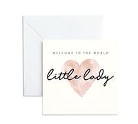 New baby girl card for new parents, Baby Girl Welcome To The World Card, Newborn Baby Girl Gift, 13 * 13 Cm, Blank Inside & Envelope Included