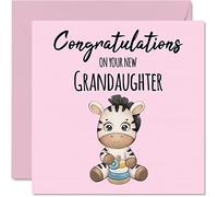 New Baby Girl Card - New Granddaughter - Congratulations Baby Girl Cards Newborn, Well Done Congrats Cards, Welcome To The World Home Gifts, 145mm Greeting Cards for Parents