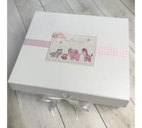 New Baby Girl - Pink Toys - A4 Keepsake Box - by WHITE COTTON CARDS (NTBP2X)