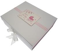 New Baby, Large Keepsake Box, Pink Pram & Bunting