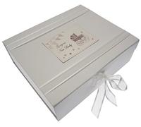 New Baby, Large Keepsake Box, Silver Pram & Bunting