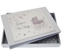 New Baby, Mini Photo Album, Silver Pram & Bunting