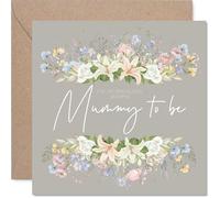 New Baby Unisex Card - Floral Bouquet Mummy To Be - Well Done Congratulations Card for Friends Family Colleague Neighbour, 145mm Welcome To The World Greeting Cards