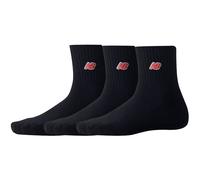 New Balance 3 Pack Red Patch Logo Ankle Socks - Black - LASE1133-BK
