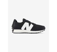 New Balance 327 Junior Bungee Lace Shoes Jet Black White - 33.5