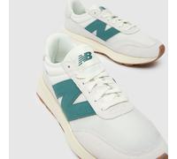 New Balance Men's 370 Sneaker, White-New Spruce, 3.5 UK