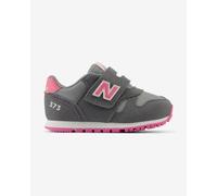 New Balance 373 Hook and Loop Infant Girls' Trainers Dark Grey Pink - 21