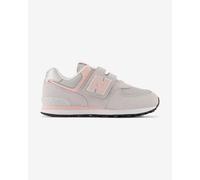New Balance 574 Core Hook & Loop Shoes Light Grey Light Pink Kids - 30