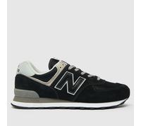 New Balance 574 Trainers in Black & White UK 9