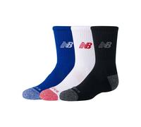 New Balance Active Crew Socks Black White Blue Junior (3 Pairs) - L